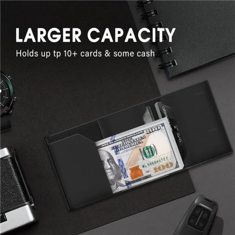 AirTag Wallet Genuine Leather Air Tag Wallet RFID Technology Credit